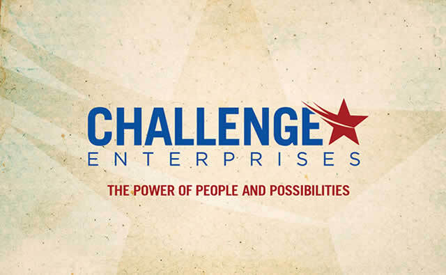 Challenge Enterprises logo with gold background