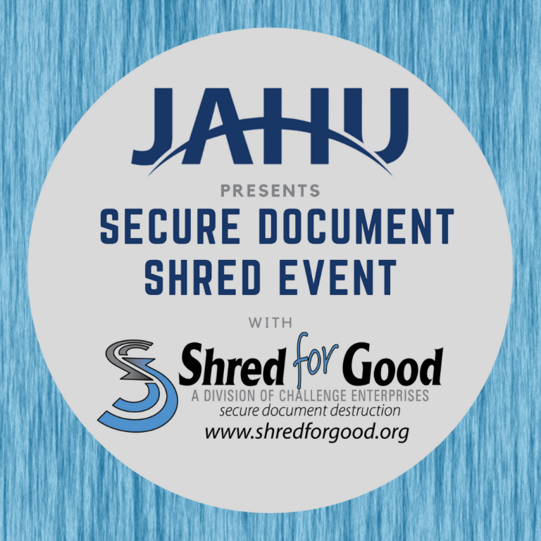 JAHU in Partnership with Shred for Good Host Secure Document Shred Event